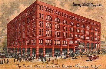 Postcard of the Emery, Bird, Thayer department store